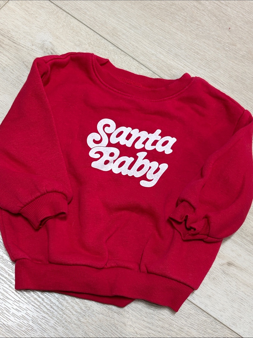Old Navy 6-12M Red "Santa Baby" Holiday Christmas Sweatshirt Crewneck